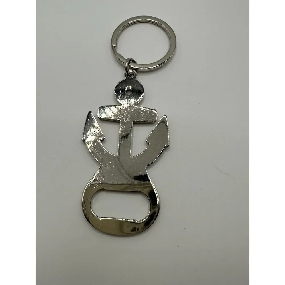 San Diego California Anchor Keychain With Bottle Cap Opener 4”L